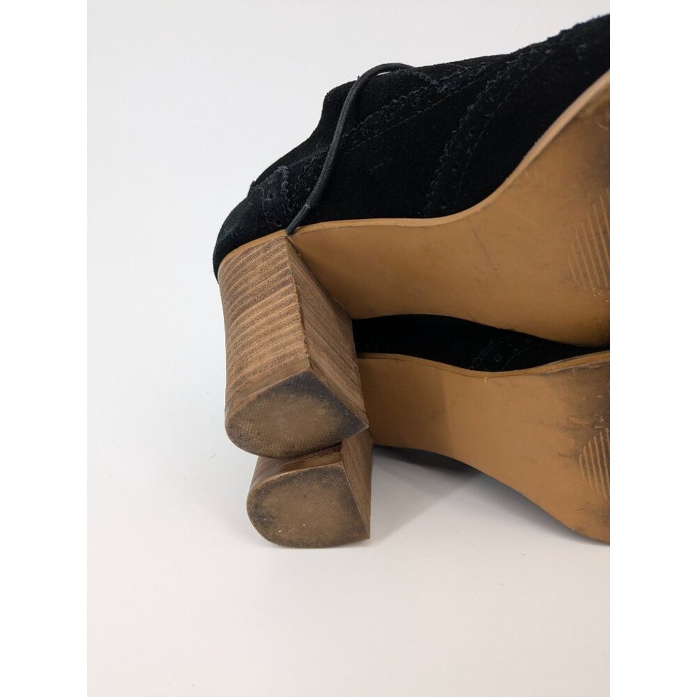 Steve Madden Suede Wingtip Oxford Booties Block Heel Lace up Academia Size 9.5 - Picture 10 of 15